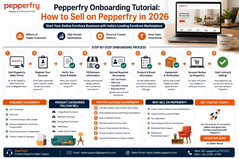 Pepperfry Onboarding Tutorial: How to Onboard Your Brand in 2025