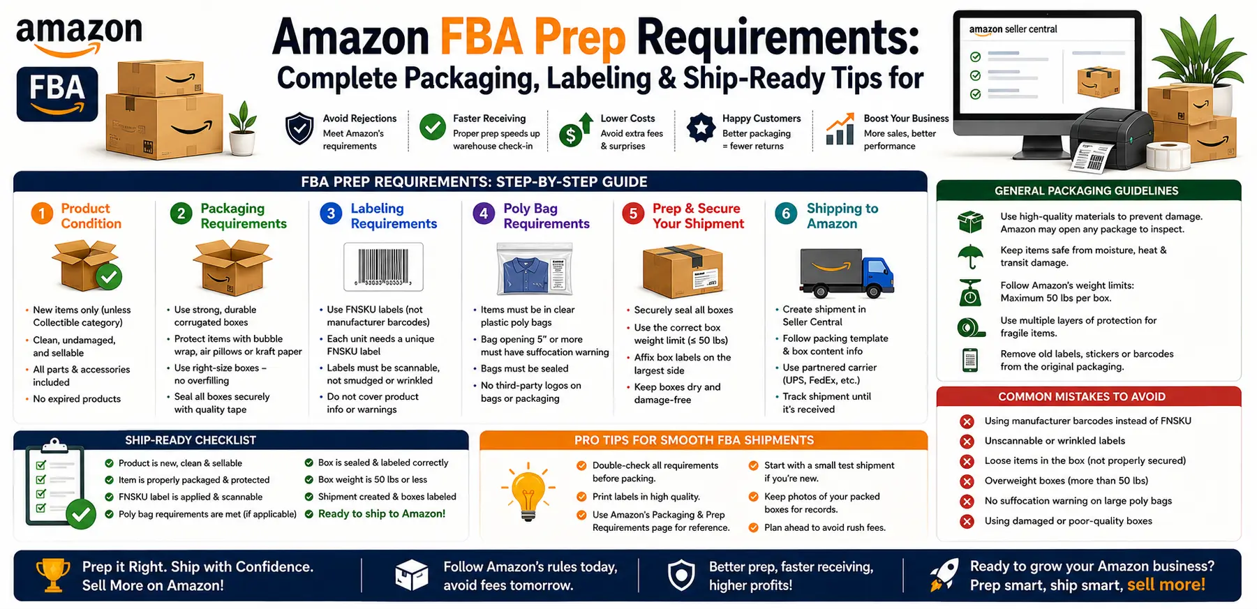 Amazon FBA Prep Requirements: Complete Packaging, Labeling & Ship-Ready Tips for 2025